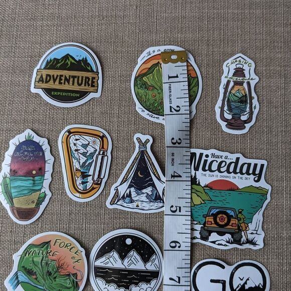 Hiking stickers decal Hiking trail adventure inspired outdoor stickers set of 10 - Picture 3 of 5